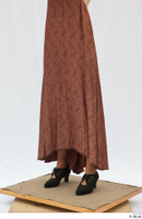  Photos Woman in Historical formal dress 2 brown dress formal historical clothing leg lower body 0002.jpg